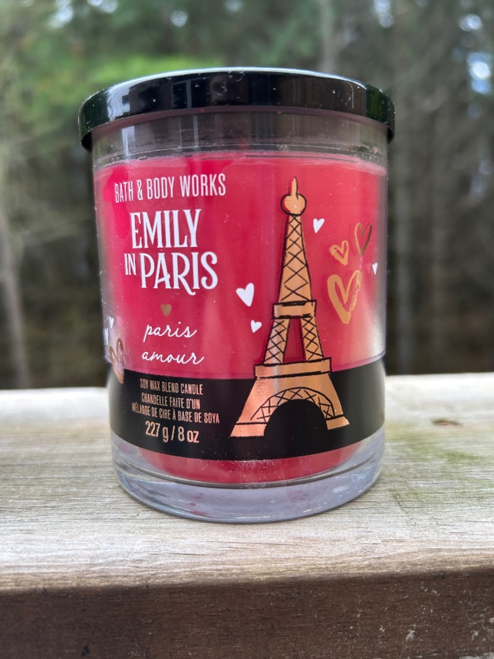 BATH & BODY WORKS FRAGRANCED SOY WAX BLEND CANDLE EMILY IN PARIS AMOUR 8 OZ NEW